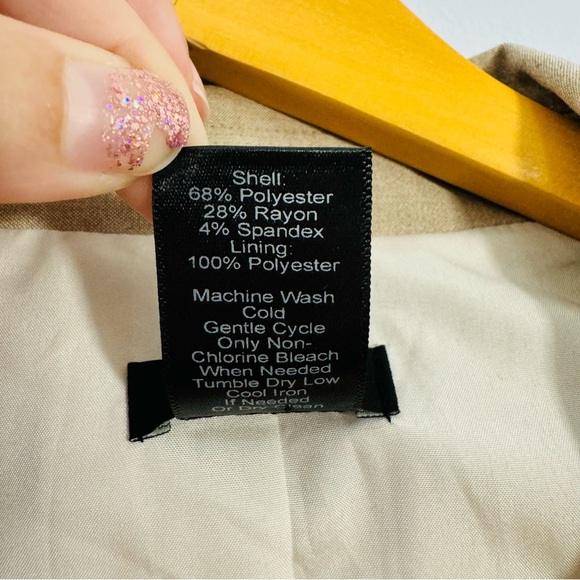 Ann Taylor/ Loft Tan Women's Formal Career One Button Blazer Size 10 - Picture 7 of 9